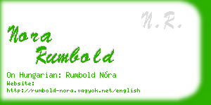 nora rumbold business card